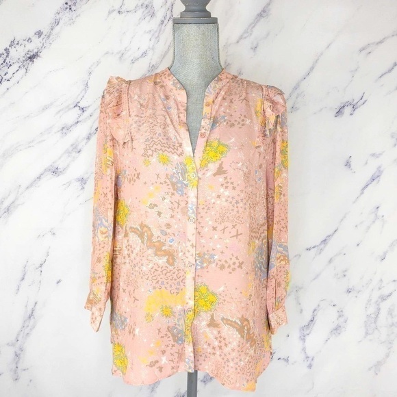 Zadig & Voltaire | Tygg Print Glam Long Sleeve Blouse | Sz M - Picture 7 of 9